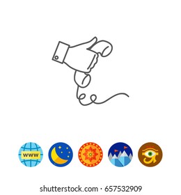 Hand holding telephone receiver