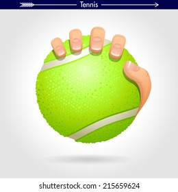 Hand Holding a Tennis Ball Icon/Sticker