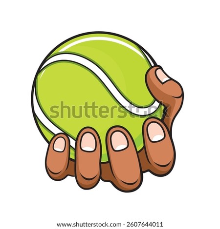 hand holding tennis ball vector illustration tennis design