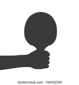 Hand holding a tennis table bat, vector illustration design. Hands collection.
