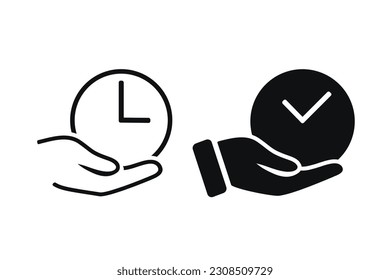 Icono de tiempo de retención manual. Vector de ilustración