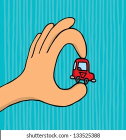 Hand Holding Tiny Car