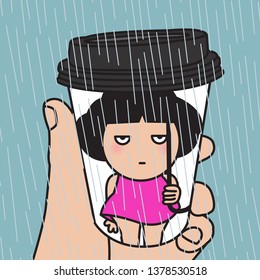 Asian Girl Coffee Stock Illustrations Images Vectors Shutterstock