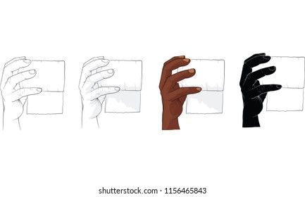 hand holding tissue paper vector
