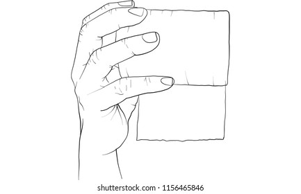 hand holding tissue paper vector