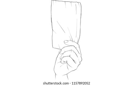 hand holding tissue paper vector