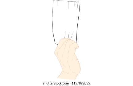 hand holding tissue paper vector