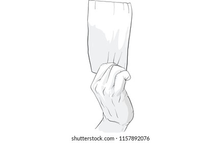 hand holding tissue paper vector