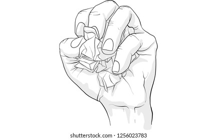 hand holding tissue paper vector