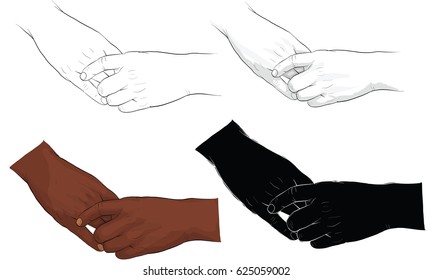 hand holding hand together