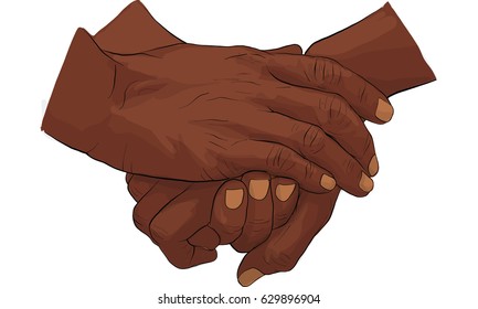 hand holding hand together