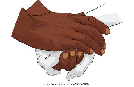 hand holding hand together