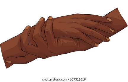 hand holding hand together