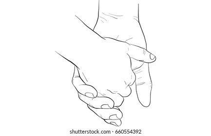 hand holding hand together