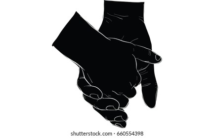 hand holding hand together