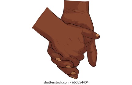 hand holding hand together