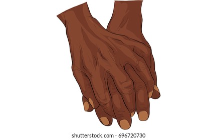 hand holding hand together