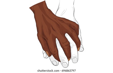 hand holding hand together