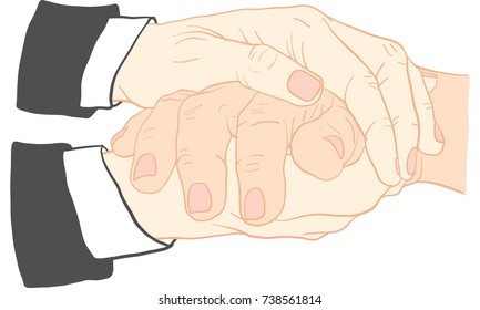hand holding hand together