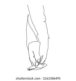 Hand holding together gesture. Single continuous line hand gesture graphic icon. Simple one line draw doodle for world campaign concept. Isolated vector illustration design on white background