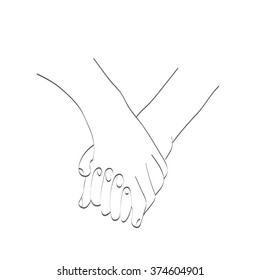 Holding Hands Outline Couple Images Stock Photos Vectors Shutterstock