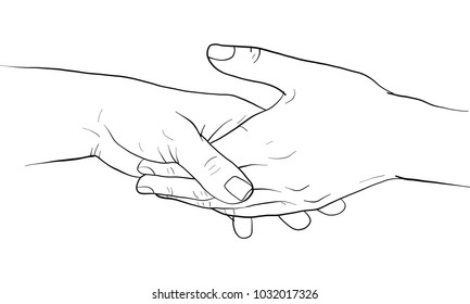 Holding Hands Outline Images Stock Photos Vectors Shutterstock