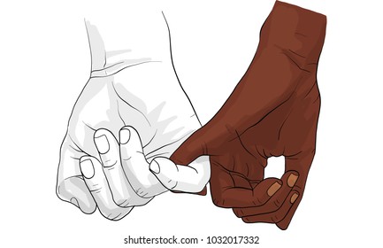 hand holding hand together vector