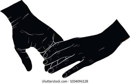 Hand Holding Hand Together Vector Stock Vector (Royalty Free ...