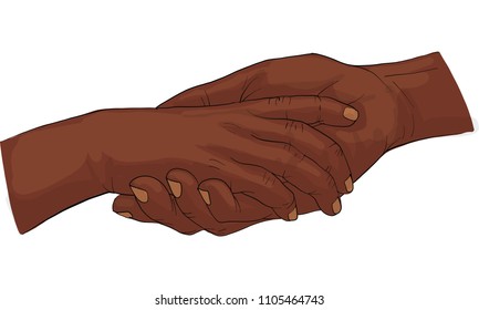 hand holding  hand together vector
