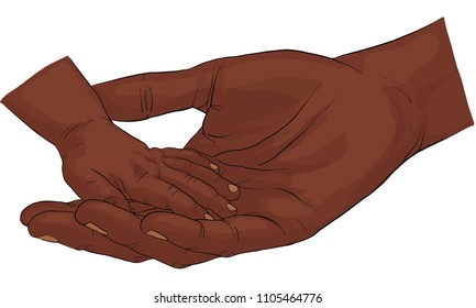 hand holding  hand together vector