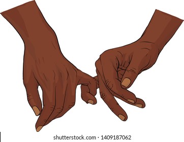 hand holding hand together vector