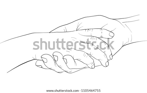 Hand Holding Hand Together Vector Stock Vector (Royalty Free ...