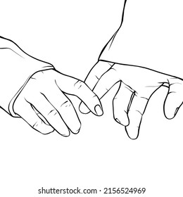 Hand Holding Hand Together Vector Illustration Stock Vector (Royalty ...