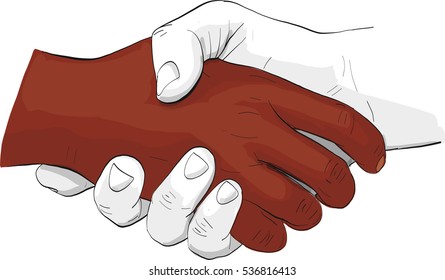 Hand holding hand together,shake hands