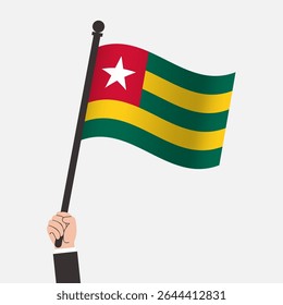 Hand Holding Togo Waving Flag