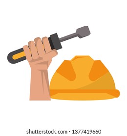 Hand holding tool screwdriver