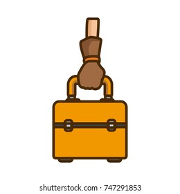 Hand holding toolbox