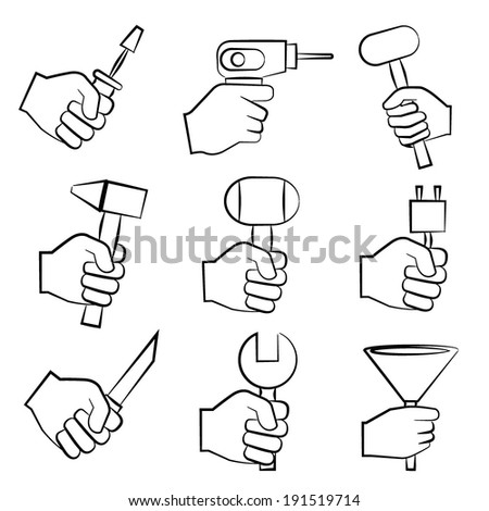 hand holding tools