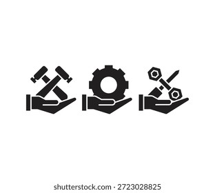 Conjunto de iconos de herramientas de mano Ilustración vectorial