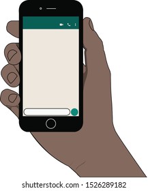 Hand Holding Touch Screen Cellphone