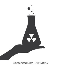 Hand holding a toxic potion, vector illustration design. Hands collection.