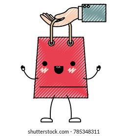 Cute Cartoon Shopping Bag Shopping Bag: vector de stock (libre de