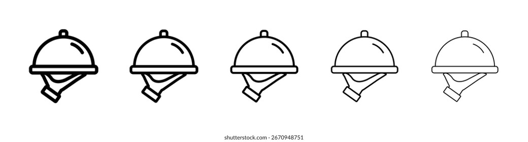 Mano que sostiene la colección del Vector del icono de la bandeja. EPS 10