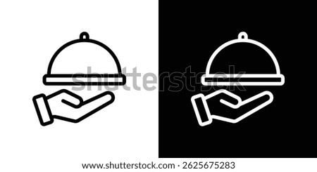Hand holding tray icon vector collection. vector sign illustration