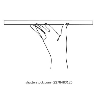 Hand holding tray one-line art,hand drawn continuous contour.Waiter palms with fingers carry order to customer,drawing single line style, minimalist design.Editable stroke.Isolated.Vector illustration