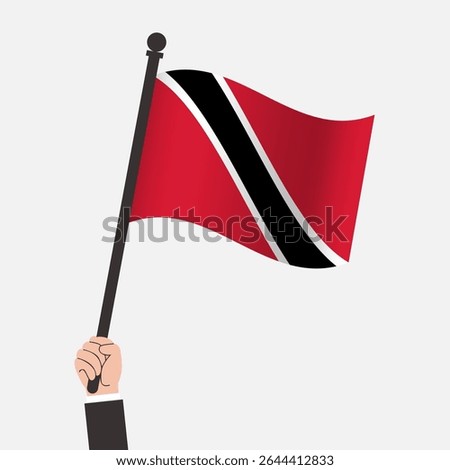 Hand Holding Trinidad and Tobago Waving Flag