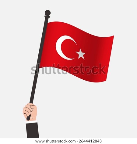 Hand Holding Turkey Waving Flag
