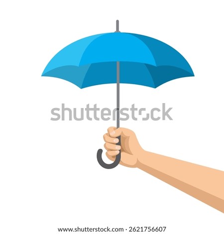 hand holding umbrella vector illustration design
