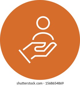 Hand Holding User Customer Care UX Outline Icon
