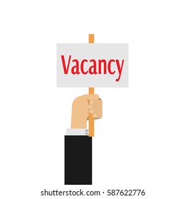 Hand holding vacancy plate